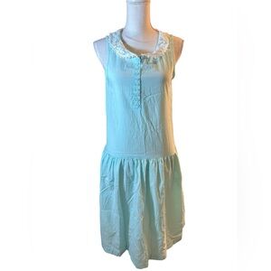 Vintage Jodi Schwartz for Bill Berman Aqua Sleeveless Dress